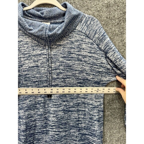 Chicos Zenergy Cowl Neck Tunic Sweater Top Size 0 (4/6) Blue Heather Long Sleeve - Picture 7 of 10